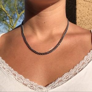 Silver Curb Chain Necklace